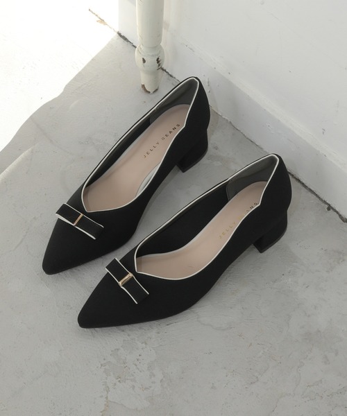 JELLY BEANS（ジェリービーンズ）の「カラートリミングラインリボンパンプス<ふわさら>(204-32960)JELLY BEANS(ジェリービーンズ)（パンプス・レディース・ブラック/マルチ/ベージュ系・21.5/22/22.5/23/23.5/24/24.5/25/25.5）」の16枚目の写真