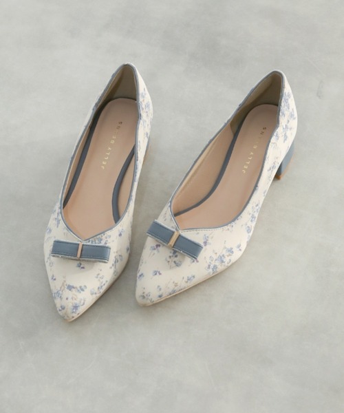 JELLY BEANS（ジェリービーンズ）の「カラートリミングラインリボンパンプス<ふわさら>(204-32960)JELLY BEANS(ジェリービーンズ)（パンプス・レディース・ブラック/マルチ/ベージュ系・21.5/22/22.5/23/23.5/24/24.5/25/25.5）」の17枚目の写真