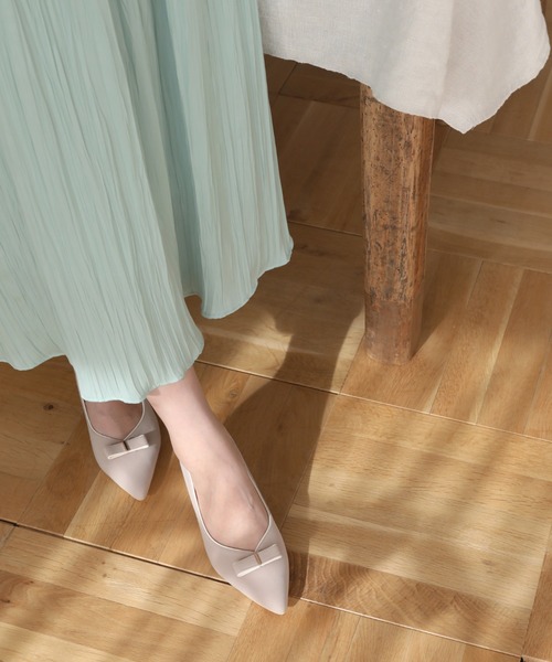 JELLY BEANS（ジェリービーンズ）の「カラートリミングラインリボンパンプス<ふわさら>(204-32960)JELLY BEANS(ジェリービーンズ)（パンプス・レディース・ブラック/マルチ/ベージュ系・21.5/22/22.5/23/23.5/24/24.5/25/25.5）」の22枚目の写真