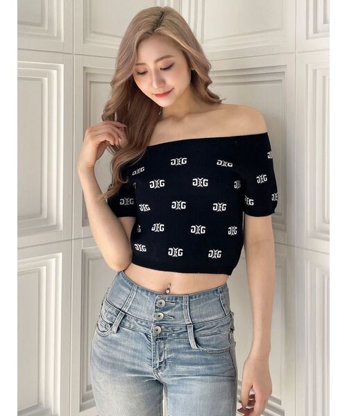 GYDA（ジェイダ）の「Symmetry GYDA PATTERNニットトップス（ニット/セーター・レディース・オフホワイト/パープル/ブラック・FREE）」の15枚目の写真