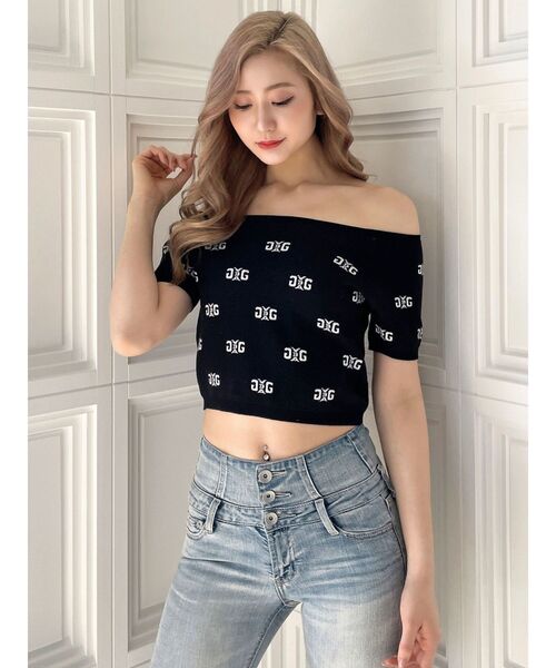 GYDA（ジェイダ）の「Symmetry GYDA PATTERNニットトップス（ニット/セーター・レディース・オフホワイト/パープル/ブラック・FREE）」の16枚目の写真