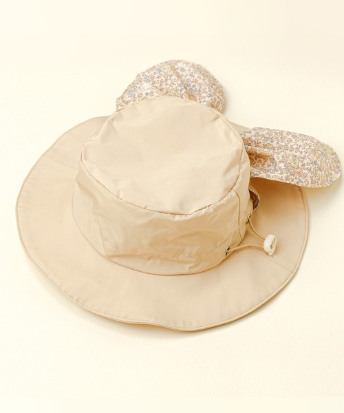 Catherine Cottage（キャサリンコテージ）の「撥水加工日よけリボンハット（ハット・キッズ・ブルー系2/ベージュ系1/ピンク系2/ブルー系1/ピンク系1/ピンク系3/ベージュ系2/ブルー系3/ライラック系1/ライラック系2/サックスブルー系1/サックスブルー系2・52/56）」の2枚目の写真