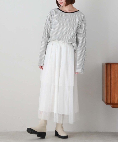 archives（アルシーヴ）の「ボーダーロンT（Tシャツ/カットソー・レディース・ピンク/ブラック/ブルー/グレー/レッド・MEDIUM）」の9枚目の写真