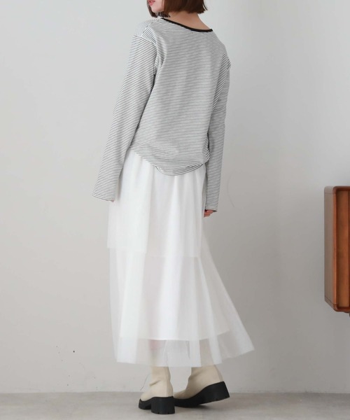 archives（アルシーヴ）の「ボーダーロンT（Tシャツ/カットソー・レディース・ピンク/ブラック/ブルー/グレー/レッド・MEDIUM）」の10枚目の写真