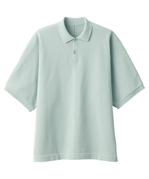 無印良品（ムジルシリョウヒン）の「乾きやすいニットポロシャツ（ニット/セーター・メンズ・ブラック/オフホワイト/ライトブルー・XL/L/M/S/XS）」の3枚目の写真