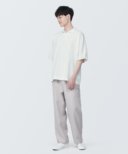 無印良品（ムジルシリョウヒン）の「乾きやすいニットポロシャツ（ニット/セーター・メンズ・ブラック/オフホワイト/ライトブルー・XL/L/M/S/XS）」の10枚目の写真