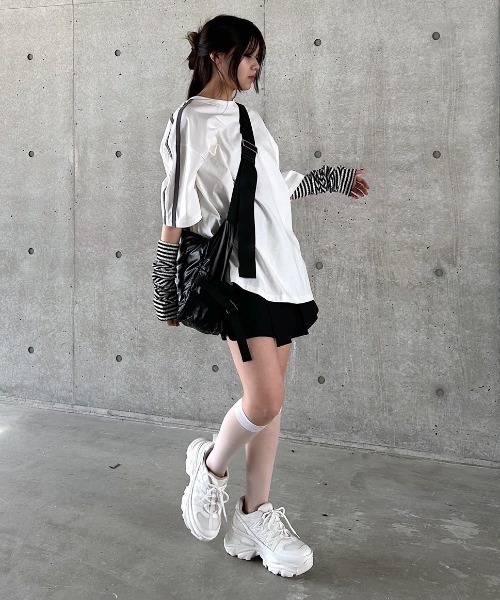 PAGEBOY（ページボーイ）の「ラインスリーブルーズＴシャツ（Tシャツ/カットソー・レディース・ベージュ/オフホワイト/ターコイズブルー/ブラック・FREE）」の22枚目の写真