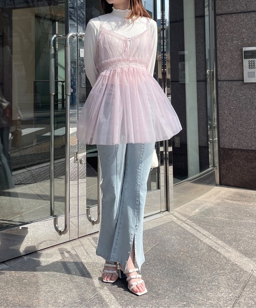 POPPY キャミチュニック　ピンク Wave tulle cami tunic – POPPY