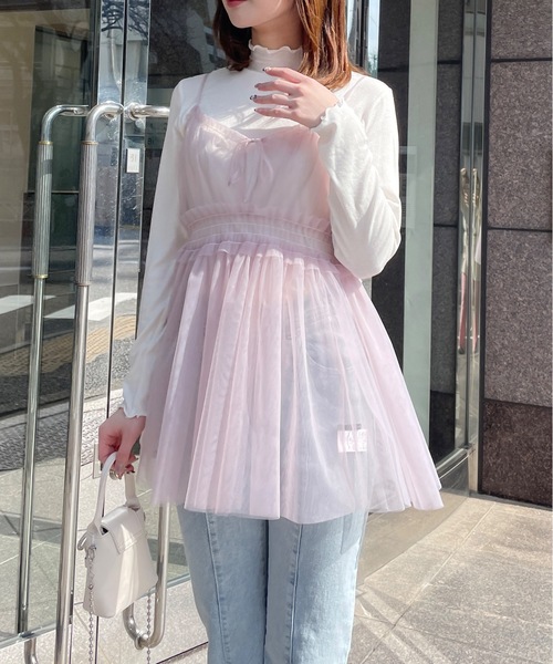 one way（ワンウェイ）の「フロントリボンチュールキャミ（チュニック