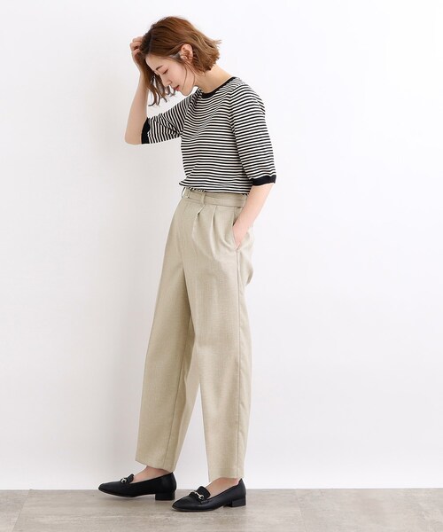 専用　forme リネンライクパンツ セット　ネイビー　ベージュ grove（グローブ）の「◇洗練されたリネンライクワイドパンツ（その他