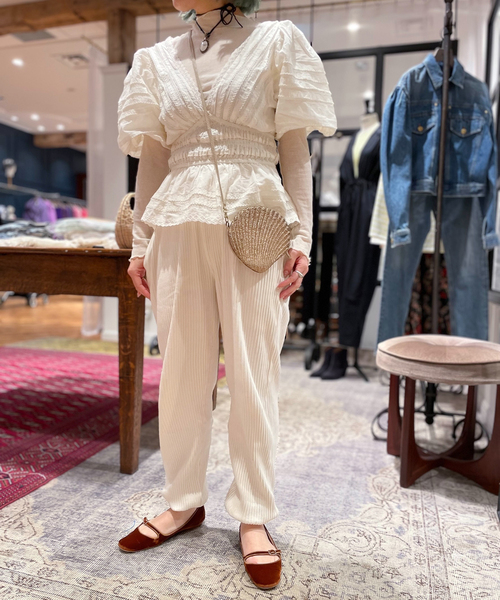 IENA LA BOUCLE(イエナラブークル)の「《追加》【BASERANGE/ベースレンジ】pre スウェットパンツ(ホワイト)(スウェットパンツ・レディース・ホワイト・FREE)」の1枚目の写真