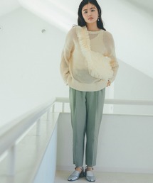 VIS | リネンライクリラックステーパードパンツ【接触冷感・洗える】【低身長～高身長】(スラックス)