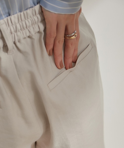 VIS（ビス）の「リネンライクリラックステーパードパンツ【接触冷感・洗える】【低身長～高身長】（スラックス・レディース・ブラック/キナリ/ライトグリーン・SS/M/S/L）」の20枚目の写真