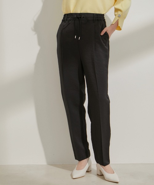 VIS（ビス）の「リネンライクリラックステーパードパンツ【接触冷感・洗える】【低身長～高身長】（スラックス・レディース・ブラック/キナリ/ライトグリーン・SS/M/S/L）」の16枚目の写真