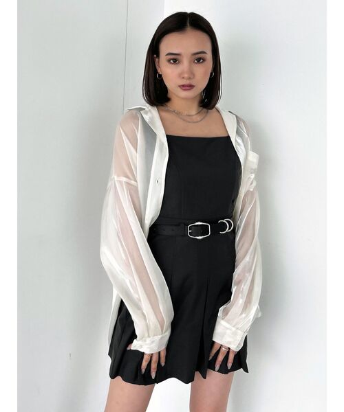 EMODA（エモダ）の「プリーツマークミニワンピース（ワンピース・レディース・ベージュ/ブラック/グレー・FREE）」の6枚目の写真