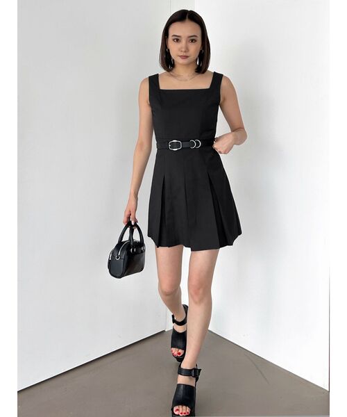 EMODA（エモダ）の「プリーツマークミニワンピース（ワンピース・レディース・ベージュ/ブラック/グレー・FREE）」の7枚目の写真