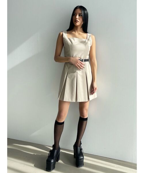 EMODA（エモダ）の「プリーツマークミニワンピース（ワンピース・レディース・ベージュ/ブラック/グレー・FREE）」の18枚目の写真