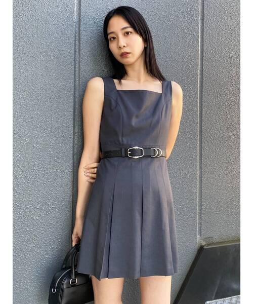 EMODA（エモダ）の「プリーツマークミニワンピース（ワンピース・レディース・ベージュ/ブラック/グレー・FREE）」の19枚目の写真
