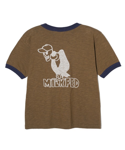 MILKFED.（ミルクフェド）の「VULTURE SKULL SLAB COMPACT S/S RINGER TEE（Tシャツ/カットソー・レディース・ホワイト/ブラウン/レッド・M/S）」の3枚目の写真