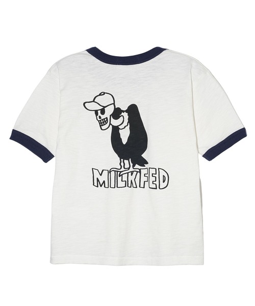 MILKFED.（ミルクフェド）の「VULTURE SKULL SLAB COMPACT S/S RINGER TEE（Tシャツ/カットソー・レディース・ホワイト/ブラウン/レッド・M/S）」の2枚目の写真