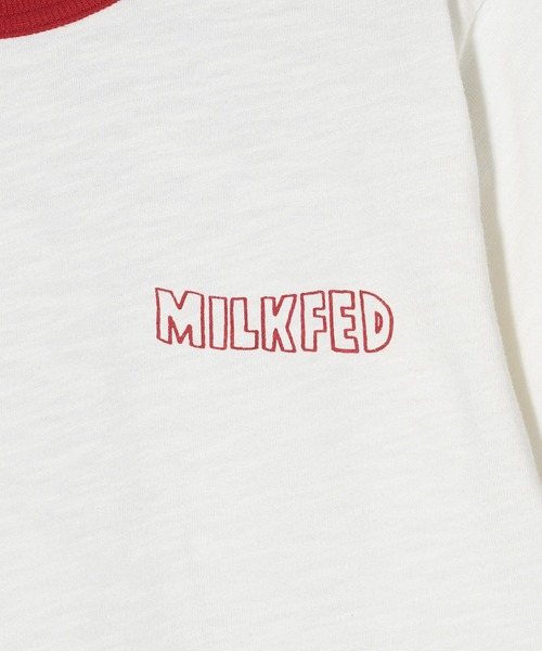 MILKFED.（ミルクフェド）の「VULTURE SKULL SLAB COMPACT S/S RINGER TEE（Tシャツ/カットソー・レディース・ホワイト/ブラウン/レッド・M/S）」の5枚目の写真