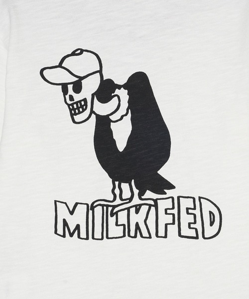 MILKFED.（ミルクフェド）の「VULTURE SKULL SLAB COMPACT S/S RINGER TEE（Tシャツ/カットソー・レディース・ホワイト/ブラウン/レッド・M/S）」の8枚目の写真