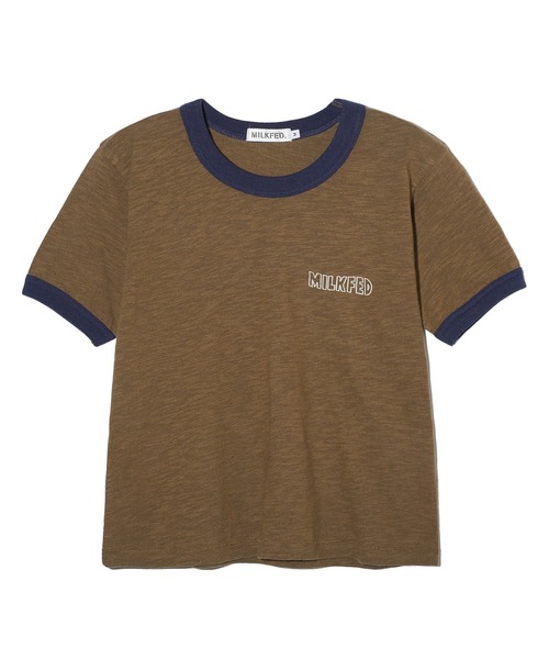 MILKFED.（ミルクフェド）の「VULTURE SKULL SLAB COMPACT S/S RINGER TEE（Tシャツ/カットソー・レディース・ホワイト/ブラウン/レッド・M/S）」の9枚目の写真