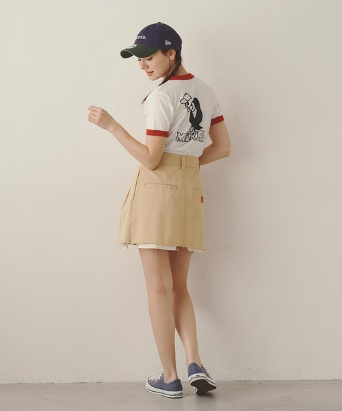 MILKFED.（ミルクフェド）の「VULTURE SKULL SLAB COMPACT S/S RINGER TEE（Tシャツ/カットソー・レディース・ホワイト/ブラウン/レッド・M/S）」の14枚目の写真