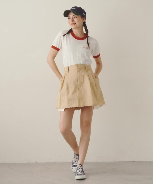 MILKFED.（ミルクフェド）の「VULTURE SKULL SLAB COMPACT S/S RINGER TEE（Tシャツ/カットソー・レディース・ホワイト/ブラウン/レッド・M/S）」の12枚目の写真