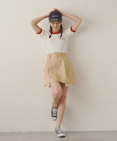 MILKFED.（ミルクフェド）の「VULTURE SKULL SLAB COMPACT S/S RINGER TEE（Tシャツ/カットソー・レディース・ホワイト/ブラウン/レッド・M/S）」の13枚目の写真