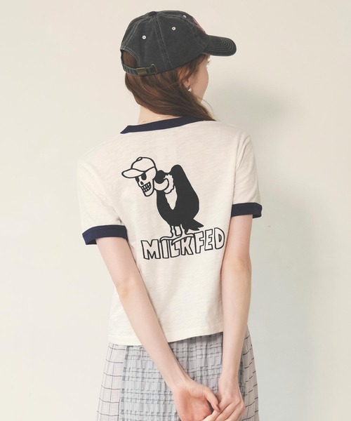 MILKFED.（ミルクフェド）の「VULTURE SKULL SLAB COMPACT S/S RINGER TEE（Tシャツ/カットソー・レディース・ホワイト/ブラウン/レッド・M/S）」の19枚目の写真
