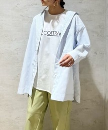 HusHusH ハッシュアッシュ コットンライクチュニックシャツ