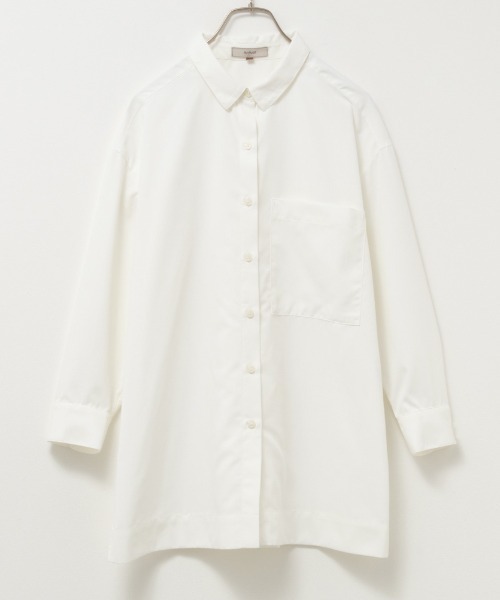 HusHusH（ハッシュアッシュ）の「HusHusH ハッシュアッシュ コットンライクチュニックシャツ（シャツ/ブラウス・レディース・ネイビー×ホワイト/サックスブルー系/ホワイト・L/M/S）」の10枚目の写真