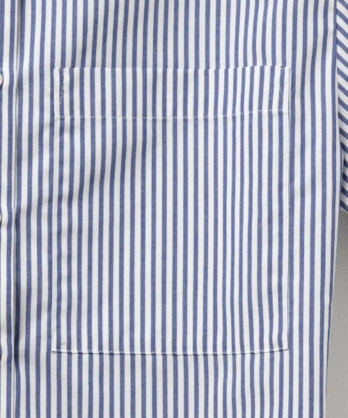 HusHusH（ハッシュアッシュ）の「HusHusH ハッシュアッシュ コットンライクチュニックシャツ（シャツ/ブラウス・レディース・ネイビー×ホワイト/サックスブルー系/ホワイト・L/M/S）」の17枚目の写真