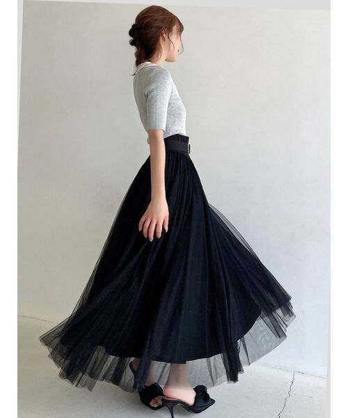 RESEXXY（リゼクシー）の「ボリュームチュールロングスカート（スカート・レディース・ホワイト/ピンク/ブラック・FREE）」の7枚目の写真