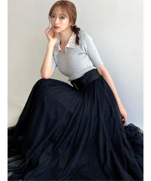 RESEXXY（リゼクシー）の「ボリュームチュールロングスカート（スカート・レディース・ホワイト/ピンク/ブラック・FREE）」の8枚目の写真