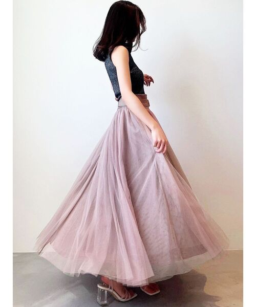 RESEXXY（リゼクシー）の「ボリュームチュールロングスカート（スカート・レディース・ホワイト/ピンク/ブラック・FREE）」の18枚目の写真