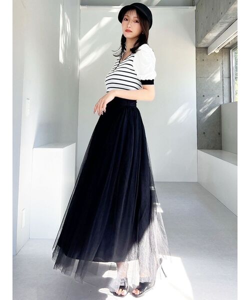 RESEXXY（リゼクシー）の「ボリュームチュールロングスカート（スカート・レディース・ホワイト/ピンク/ブラック・FREE）」の12枚目の写真