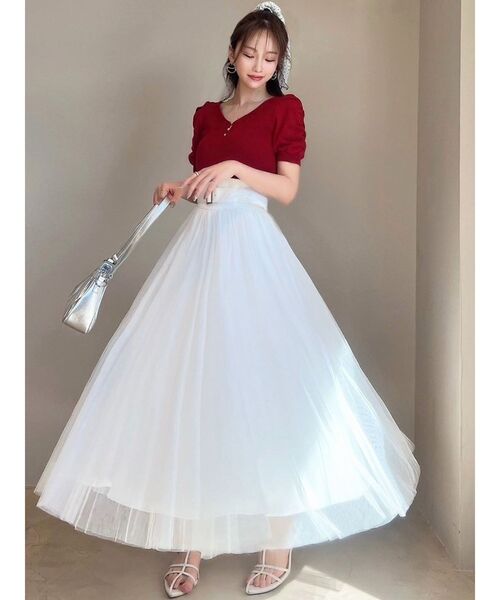 RESEXXY（リゼクシー）の「ボリュームチュールロングスカート（スカート・レディース・ホワイト/ピンク/ブラック・FREE）」の21枚目の写真