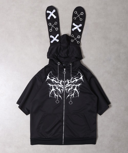 スターチームフルジップパーカー bike star（バイクスター）の「Rabbit ear tribal PT full zip