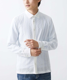 MK MICHEL KLEIN HOMME  | カットワーク楊柳シャツ(シャツ/ブラウス)