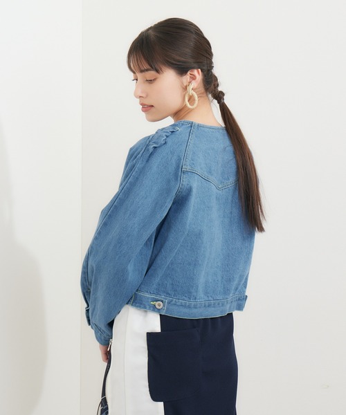 DOLLUPOOPS（ドールアップウップス）の「doll up oops カラーステッチGジャン（デニムジャケット・レディース・ブルー・FREE）」の7枚目の写真