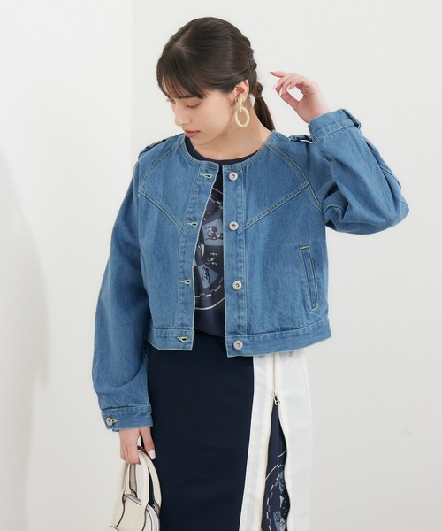 DOLLUPOOPS（ドールアップウップス）の「doll up oops カラーステッチGジャン（デニムジャケット・レディース・ブルー・FREE）」の8枚目の写真