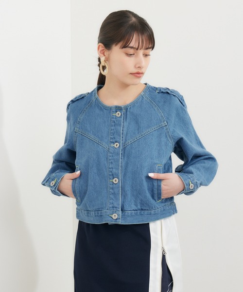 DOLLUPOOPS（ドールアップウップス）の「doll up oops カラーステッチGジャン（デニムジャケット・レディース・ブルー・FREE）」の10枚目の写真