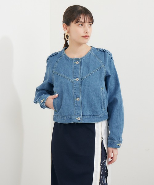 DOLLUPOOPS（ドールアップウップス）の「doll up oops カラーステッチGジャン（デニムジャケット・レディース・ブルー・FREE）」の11枚目の写真