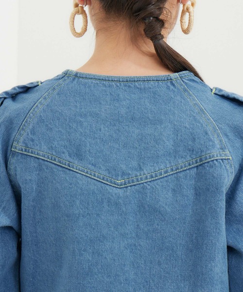 DOLLUPOOPS（ドールアップウップス）の「doll up oops カラーステッチGジャン（デニムジャケット・レディース・ブルー・FREE）」の14枚目の写真