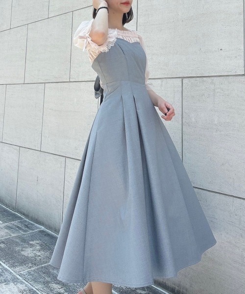 an another angelus（アンアナザーアンジェラス）の「【新色追加】バックカッティングキャミワンピース/ananotherangelus（ワンピース・レディース・ライトベージュ/ブルー/ネイビー/トップグレー/ブルーグリーン/グレー・FREE）」の2枚目の写真