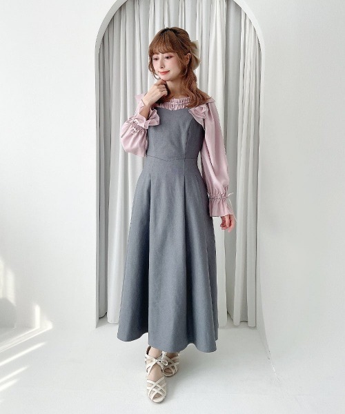 an another angelus（アンアナザーアンジェラス）の「【新色追加】バックカッティングキャミワンピース/ananotherangelus（ワンピース・レディース・ライトベージュ/ブルー/ネイビー/トップグレー/ブルーグリーン/グレー・FREE）」の7枚目の写真