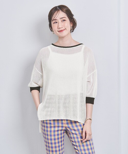 UNITED ARROWS（ユナイテッドアローズ）の「ペーパー ショートスリーブ ニット（ニット/セーター・レディース・オフホワイト/ブラウン/ダークブラウン/ライム/ベージュ/ナチュラル/その他6・FREE）」の11枚目の写真