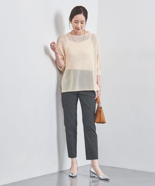 UNITED ARROWS（ユナイテッドアローズ）の「ペーパー ショートスリーブ ニット（ニット/セーター・レディース・オフホワイト/ブラウン/ダークブラウン/ライム/ベージュ/ナチュラル/その他6・FREE）」の17枚目の写真